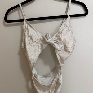 Dippin' Daisy's Shimmering Silver One-Piece Swimsuit